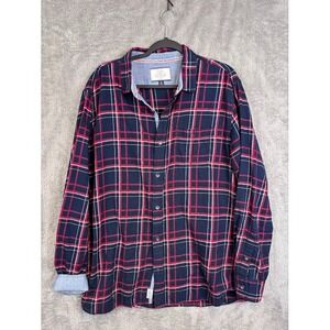 Flag‎ & Anthem Mens XL Button Down Flannel Shirt Plaid Long Sleeve